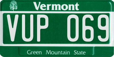 VT license plate VUP069