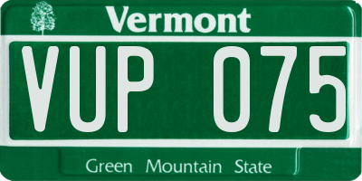 VT license plate VUP075