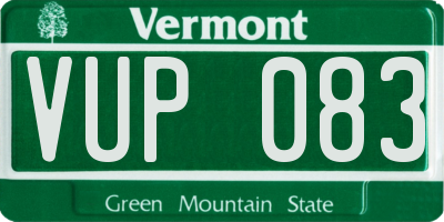 VT license plate VUP083