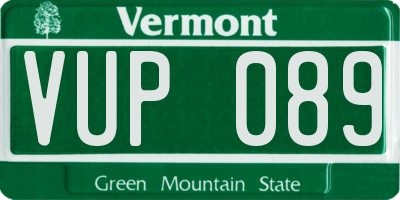 VT license plate VUP089