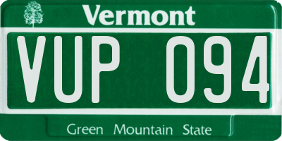 VT license plate VUP094