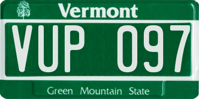 VT license plate VUP097