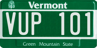 VT license plate VUP101