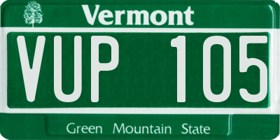 VT license plate VUP105