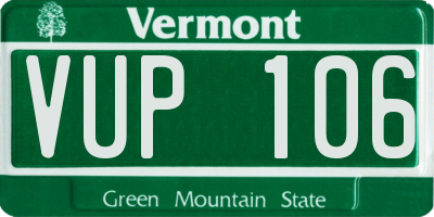 VT license plate VUP106