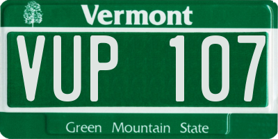 VT license plate VUP107