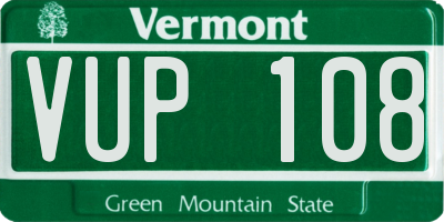 VT license plate VUP108