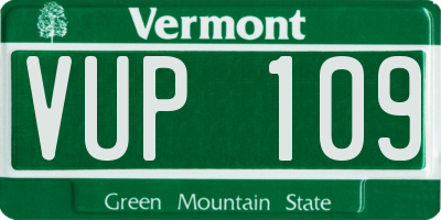 VT license plate VUP109