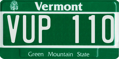 VT license plate VUP110