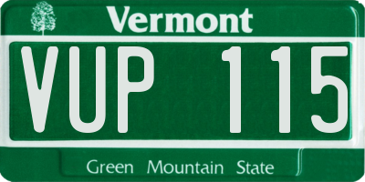 VT license plate VUP115