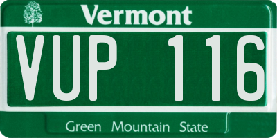 VT license plate VUP116