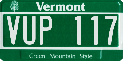 VT license plate VUP117