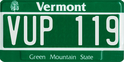 VT license plate VUP119