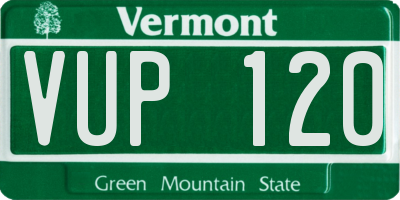VT license plate VUP120