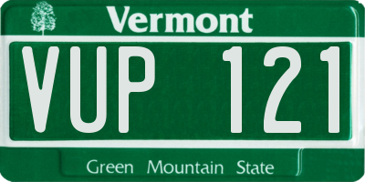 VT license plate VUP121
