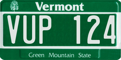 VT license plate VUP124