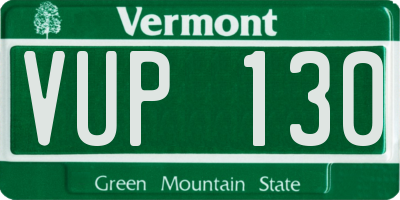 VT license plate VUP130