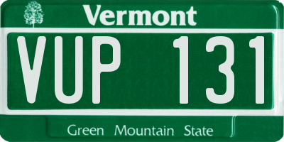 VT license plate VUP131