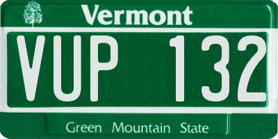 VT license plate VUP132