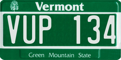 VT license plate VUP134