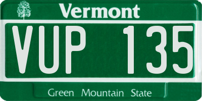 VT license plate VUP135