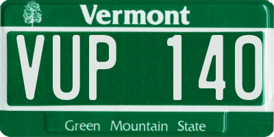 VT license plate VUP140