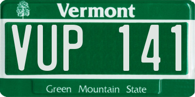 VT license plate VUP141