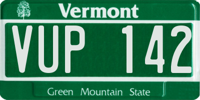 VT license plate VUP142