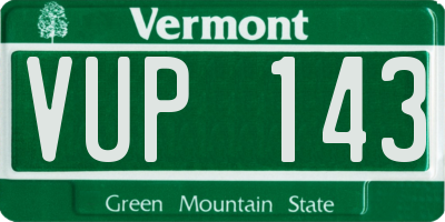 VT license plate VUP143