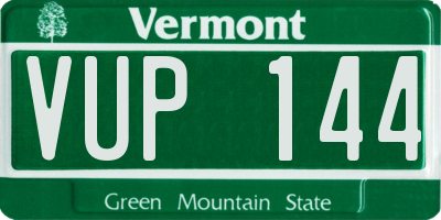 VT license plate VUP144