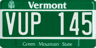 VT license plate VUP145