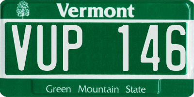 VT license plate VUP146