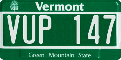 VT license plate VUP147