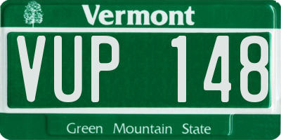 VT license plate VUP148