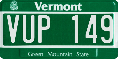 VT license plate VUP149