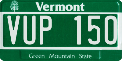 VT license plate VUP150