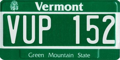 VT license plate VUP152