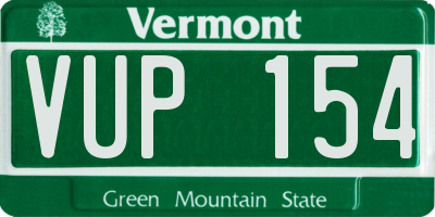 VT license plate VUP154