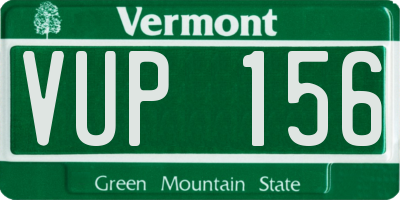 VT license plate VUP156
