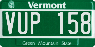 VT license plate VUP158