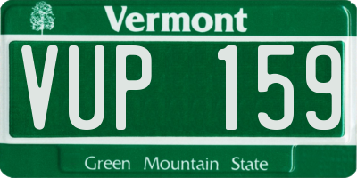 VT license plate VUP159