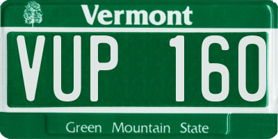 VT license plate VUP160