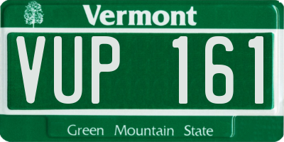 VT license plate VUP161