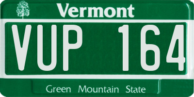 VT license plate VUP164