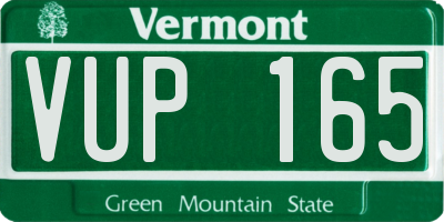VT license plate VUP165