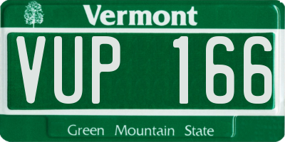 VT license plate VUP166