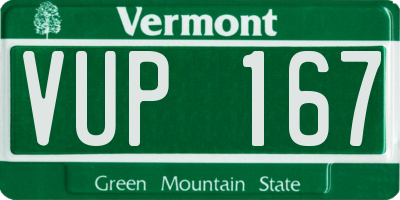 VT license plate VUP167