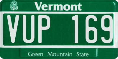 VT license plate VUP169