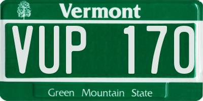 VT license plate VUP170