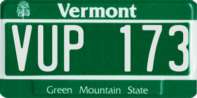 VT license plate VUP173